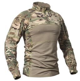 Gear Military Tactical Shirt Men Camouflage Army Long Sleeve T Shirt Multicam Cotton Combat Shirts Camo Paintball TShirt Y2006234329374