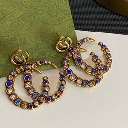 Designer Earrings Diamond Coloured Gemstone Stud Earrings for Women G Jewellery Earrings Gift