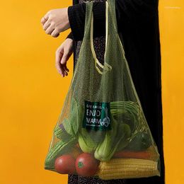 Shopping Bags Portable Mesh Eco Friendly Tote Handbag Reusable Fruit Vegetable Grocery Storage Bag Kitchen Net Organiser Shopper