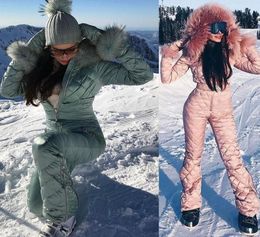 2020 Ski Set Jumpsuit Hooded Women Overalls Outdoor Sports Snowboard Jacket OnePiece Ski Suit Warm Waterproof Winter Clothing9993726