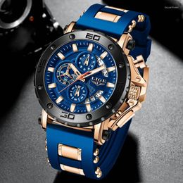 Wristwatches Men Watch Top LIGE Brand Casual Fashion Watches For Sport Military Silicone Wrist Mens Clock Chronograph Relogio