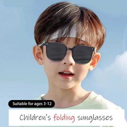 Sunglasses Eldens Sunglasses Folding Sunglasses Anti UV Sunglasses for Boys and Girls Fashion Big Kids Sunglasses H240508