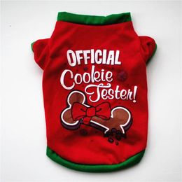 Dog Apparel Christmas Cotton Shirt Letter Printed Cat Clothes For Small Dogs Puppy Pet Clothing Ropa Camiseta Para Perros