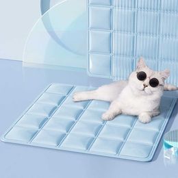 Cat Beds Furniture Summer Dog Cooling Mat Pet Ice Pads Cat Breathable Blanket Cat Washable Sofa Breathable Pet Dog Bed Pet Car Seat Cushion Sofa d240508