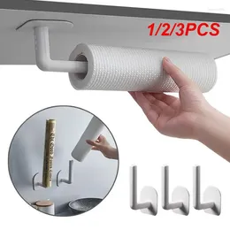 Kitchen Storage 1/2/3PCS Self-adhesive Accessories Under Cabinet Paper Roll Rack Towel Holder Tissue Hanger For Bathroom