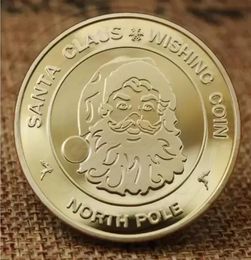 New Santa Claus Wishing Coin Collectible Gold Plated Souvenir Coin North Pole Collection Gift Merry Christmas Commemorative Coin F9125903