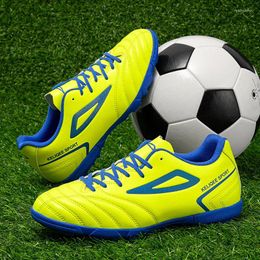 American Football Shoes Green Men's Sneakers Training High Quality Leather Indoor Soccer Boots Men TF Futsal Zapatos De Futbol 2024