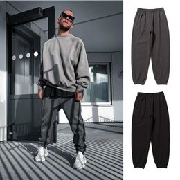 Men's Pants Mens Cotton Sport Pants Hip Hop Joggers Thick Style Dark Grey Loose Strtwear Running Trousers Training West Sweatpants T240507