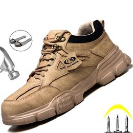 Male Safety Shoes Work Sneakers Indestructible Work Safety Boots Winter Shoes Men Steel Toe Shoes Sport Safty Shoes Drop 240428