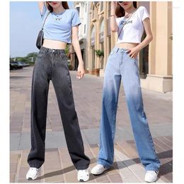 Women's Jeans High Waist Wide Leg Women Vintage Lace Up Baggy Vaqueros Mujer Spring Casual Denim Pant Wash Straight Trousers S244