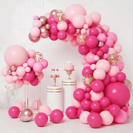 Party Decoration Pink Macaron Balloon Garland Arch Kit Wedding Birthday Decor Kids Baby Shower Latex Ballon Chain Baloon