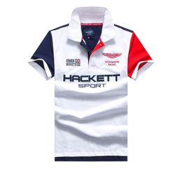 Solid Summer Hackett Sport Polo Shirts Men Aston Martin England TShirts Short Sleeve Breathable HKT Racing Polos Navy Blue White 5516064