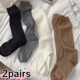 Women Socks Lolita Girls Trendy Black White Splicing Middle Tube Stockings Streetwear Korean Preppy Casual Crew Loose