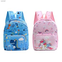 Mochilas Nylon Dinosauro de Cartoon de Backpack de Nylon Waters Mackpack Adequado para meninos e meninas de 2 a 6 Wx