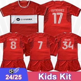 24 25 Chicago Fire Kids Kit Soccer Jerseys GIMENEZ SHAQIRI MUELLER CUYPERS GUTIERREZ PINEDA DEAN Home Red Child Football Shirts Uniforms