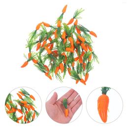 Decorative Flowers 60 Pcs Simulated Carrot Simulation Vegetable Fake Props Party Decoration Plastic Artificial Carrots Craft