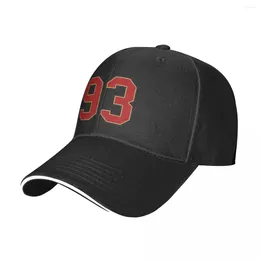 Ball Caps Red Lucky Number 93 Adjustable Baseball For Men Coquette Fashion Female Snapback Cap Sun Hat
