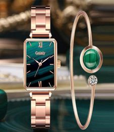 Gaiety Brand Women Watches Fashion Green Dial Square Ladies Quartz Wrist Watch Bracelet Simple Dress Luxury Watches For Women213J1269232