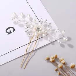 Hair Clips Elegant Bridal Handmade Pearl Flower Crystal Hairpin Pin Clevis Beautiful Accessories Wedding Pins Decor