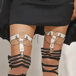 Belts 2024 Women's Decoration Versatile Heart Chain European And American Sexy Leather Legs Personalized Thigh Accessories