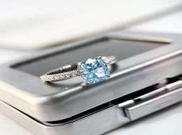Fashion senior designer blue ocean blue gemstone band edge drill S925 pure silver plated 18K gold fashionable female jewelry8893223