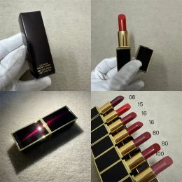 Lipstick Designer Logo Girl Lipstick Beauty Matte Lipstick Black Classic Square Mouth Red 7 Colors Inventory Original Lip Bride A Leveres 3G Quick Frakt