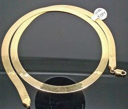 Genuine 10K Yellow Gold Plated Herringbone Necklace chain for MenWomen 1824 Inch 6mm2033693