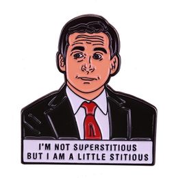 A Little Stitious Pin TV Show Pun Art Brooch Another famous quote from Michel Scotts character on the Office