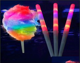 Led Cotton Candy Glow Glowing Sticks Light Up Flashing Cone Fairy Floss Stick Lamp Home Party Decoration Drop Delivery 2021 Event 5072756