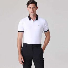 Men's T-Shirts 24 Azureway Mens Quick Dry Slim Fit Polo Shirt High Stretch Breathable Short Slve T-Shirt Casual Sports Jersey Top Y240506