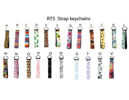 Wristlet Keychain Lanyard Neoprene Strap Band Key Wrist Lanyards Split Ring Key Chain Holder to Match Chapstick Holder Keychain TD5531670
