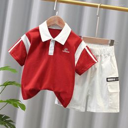 Clothing Sets Boys' Summer Suit Short Sleeved Children's Polo Shirt Trendy Cool Boy Baby Ruffian Handsome