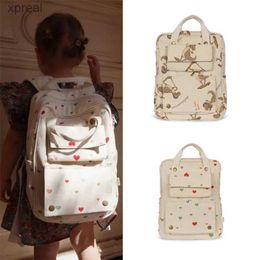 Backpacks KS Baby Backpacks 2023 Toddler Kids Lovely Heart and Dinosaur Print Primary Schoolbag Kindergarten Child Brand Bags WX