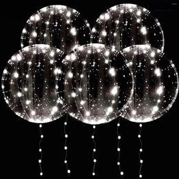 Party Decoration 3Set Led Bobo Balloons 20 Inch Light Balloon Transparent Bubble Ballon Birthday Wedding Supplies