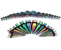 36pcs Ear Stretching Kit 14G00G Stainless Steel Tapers and Plugs Tunnels Ear Gauges Expander Set Body Piercing Jewelry2512132