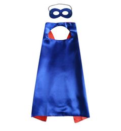 55 inch Plain superhero costumes for adults 6 colors satin double layer superhero cape with mask Halloween Christmas costumes7924161