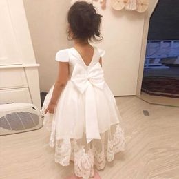 Christening dresses Preschool Girls White Evening Dress Princess Baby Bow Tutu Childrens Birthday Wedding Clothing Q240507