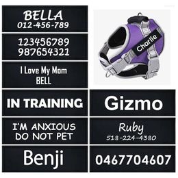 Dog Tag 2 PCS Custom Name Harness ID Label Personalized White Easy Matching Removed Stickers Chest Strap Vest Different Font