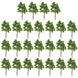 Decorative Flowers 25pcs Green Mini Tree Set Scenery Landscape Model Trees