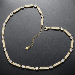 Necklace Earrings Set ZHUKOU 18K Gold Plated Rectangle Spliced Zirconia Fashion Simple Ladies Jewellery Bracelet Wholesale: VL463