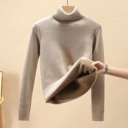 Women's Sweaters Turtleneck Sweater Women Tops 2024 Lined Warm Knitted Pullover Autumn Winter Streetwear Jersey Knitwear Jumper