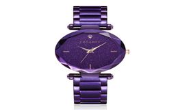 Bling Diamond Watch Women Starry Sky Clock Female Cagarny Fashion Women039s Quartz Watches Purple Stainless Steel Bracelet Ladi8822981