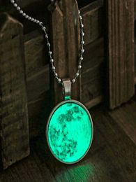 Vintage Long Moon Glow in the Dark Necklace for Women Jewelry Cabochons Lunar Pendant Orcence Light81671617632625
