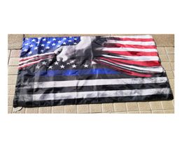 3x5ft Cheap American USA and Thin Blue Line FLAGS National Digital Printing Polyester 150x90cm flags and banners7048783