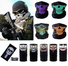 DHL Ship Skull Magic Turban Bandanas Skull Face Masks Skeleton Outdoor Sports Ghost Neck Scarves Headband Cycling Motorcycle Wrap2319736