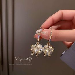 2021925 Dangle temperament fashion exaggerated geometric square diamond earrings net red simple female rectangular long section JH1297293