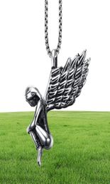 High Polished Womens Angle Wing Steel Pendant Necklace Gift for Girl 18K Gold Plated4683918