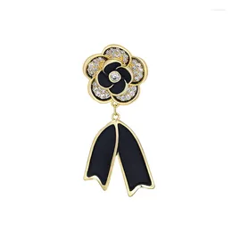 Brooches Flower Brooch Camellia Blossom Ribbon Pin Fashion Women Corsage Accessories Suit Sweater Buckle Clothing Jewellery