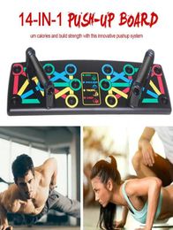 14 in 1 Push Up Board with Instruction Print Body Building Fitness Exercise Tools Men Women Pushundefinedup Stands For Gym Body Training3836620