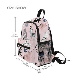 Backpacks Fashion Children School Bags Creative Childish Pink Cat Print Kids Backpack Kindergarten Girls School Bag Mini Backpack Book Bag